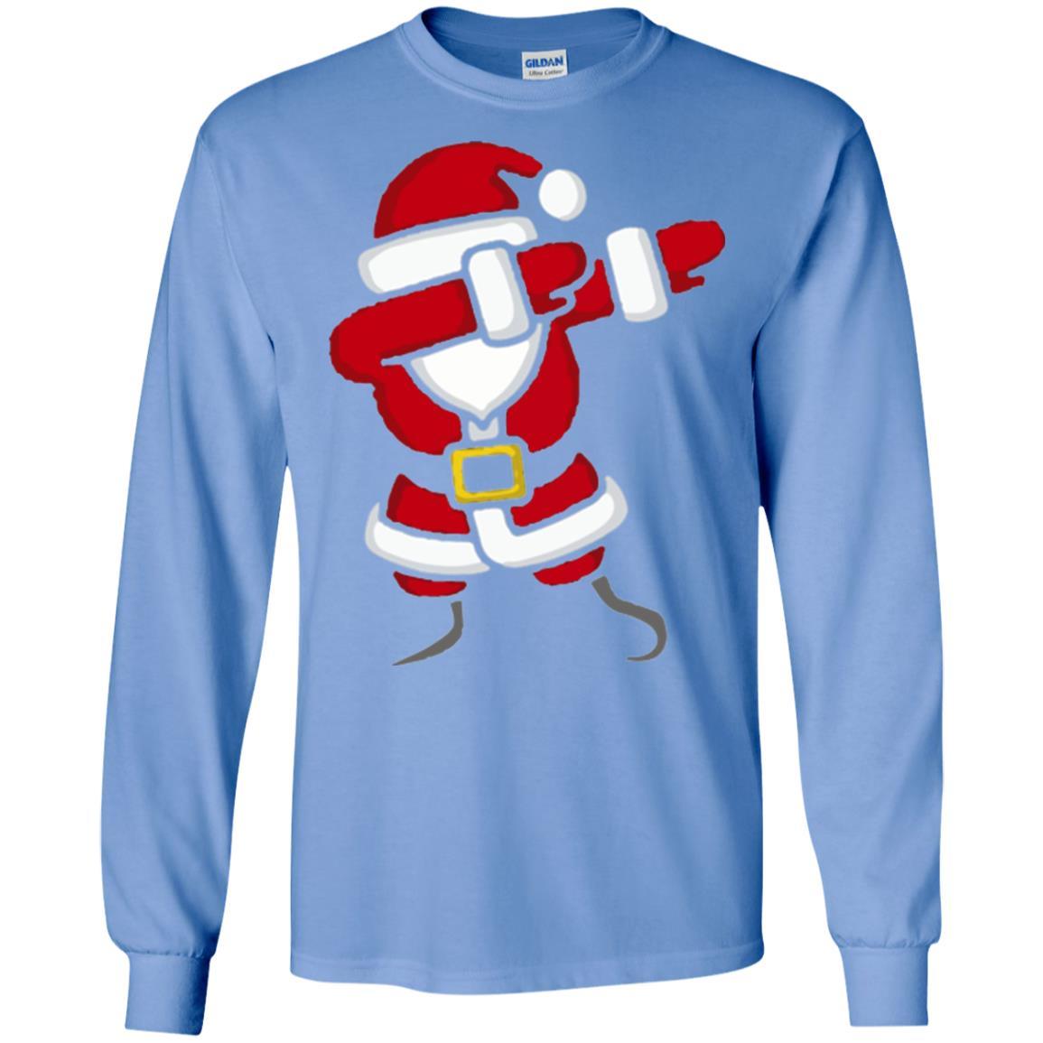 Christmas T-shirt Dabbing Santa Claus Carolina Blue