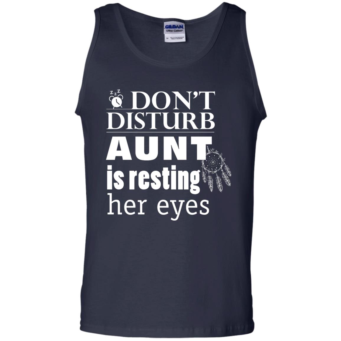 Don't Disturb Aunt Is Resting Her Eyes Funny Auntie Shirt Navy