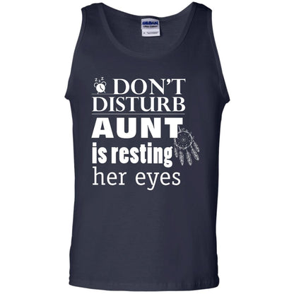 Don't Disturb Aunt Is Resting Her Eyes Funny Auntie Shirt Navy