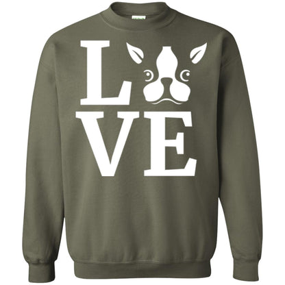 Dog Lovers T-shirt I Love My Boston Terrier Military Green