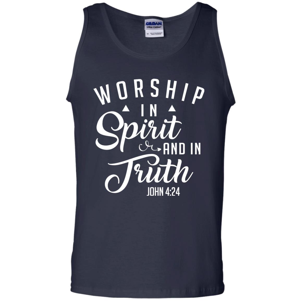 Christian T-shirt Worship In Spirit And In Truth Navy