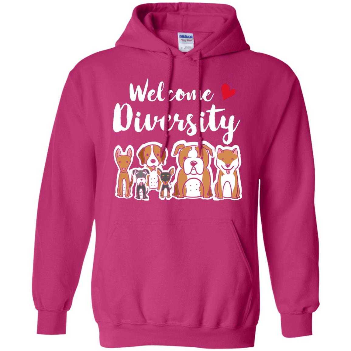 Dog Lover T-shirt Welcome Diversity Heliconia