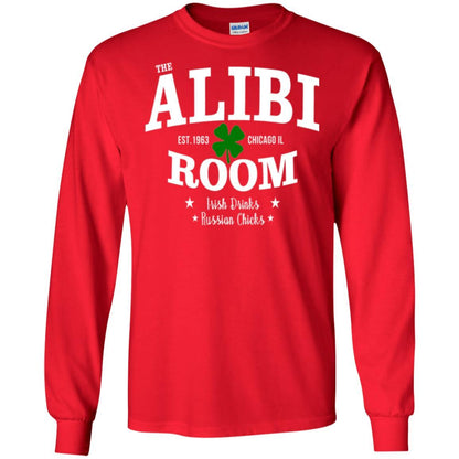 Wine Lovers T-shirt The Alibi Room Est.1963 Chicagoil Irish Drinks Russian Chick Red