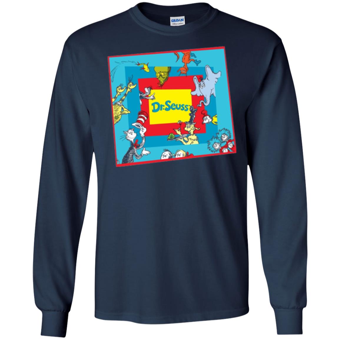 Dr. Seuss Character National Wear Red Day T-shirt Navy