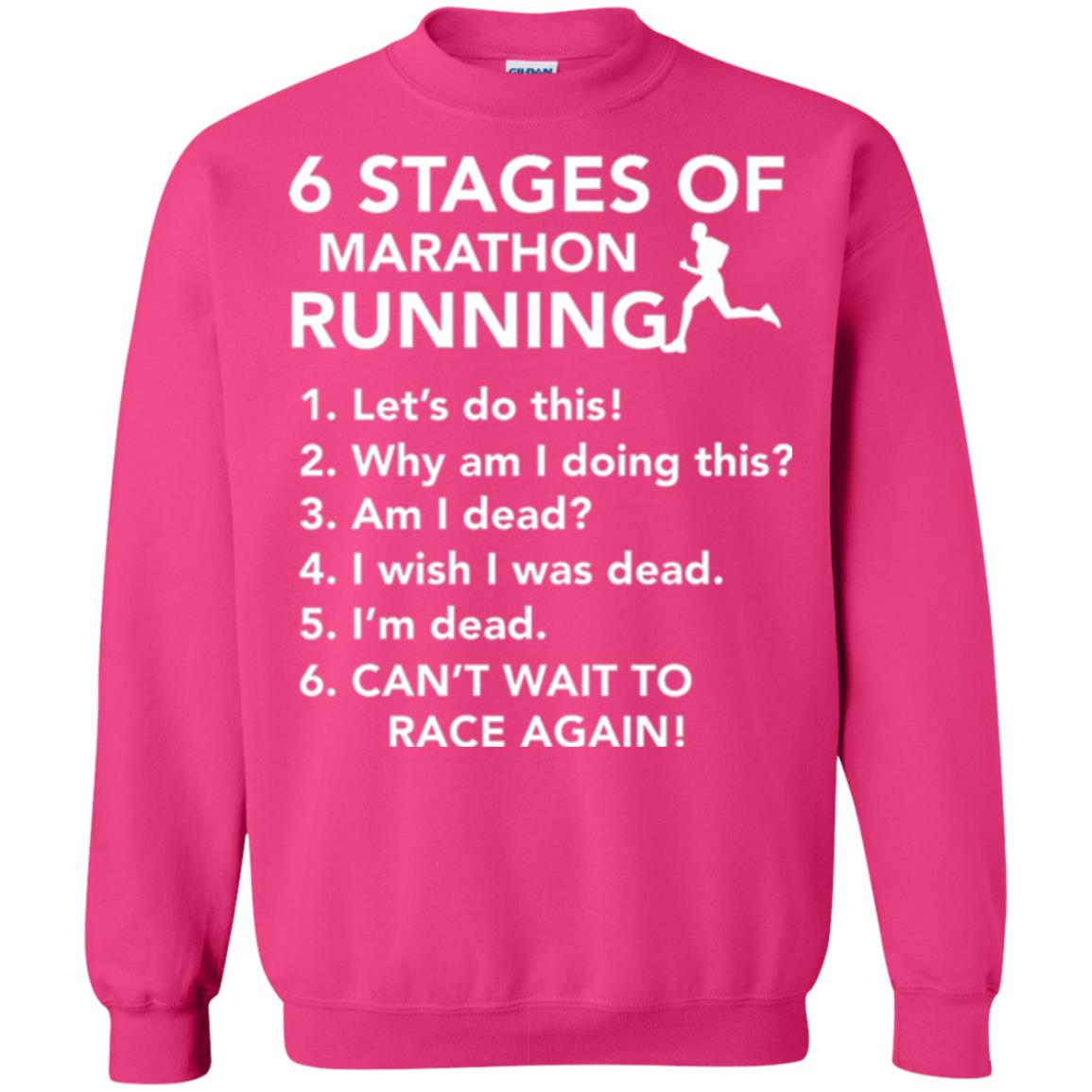 Runner T-shirt 6 Stages Of Marathon Running Heliconia