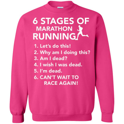Runner T-shirt 6 Stages Of Marathon Running Heliconia