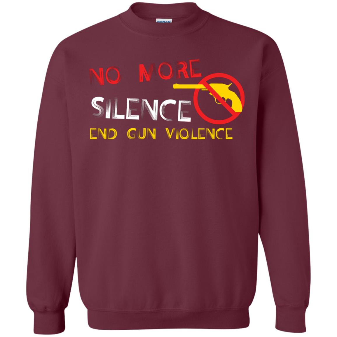 Anti Gun T-shirt No More Silence End Gun Violence Maroon