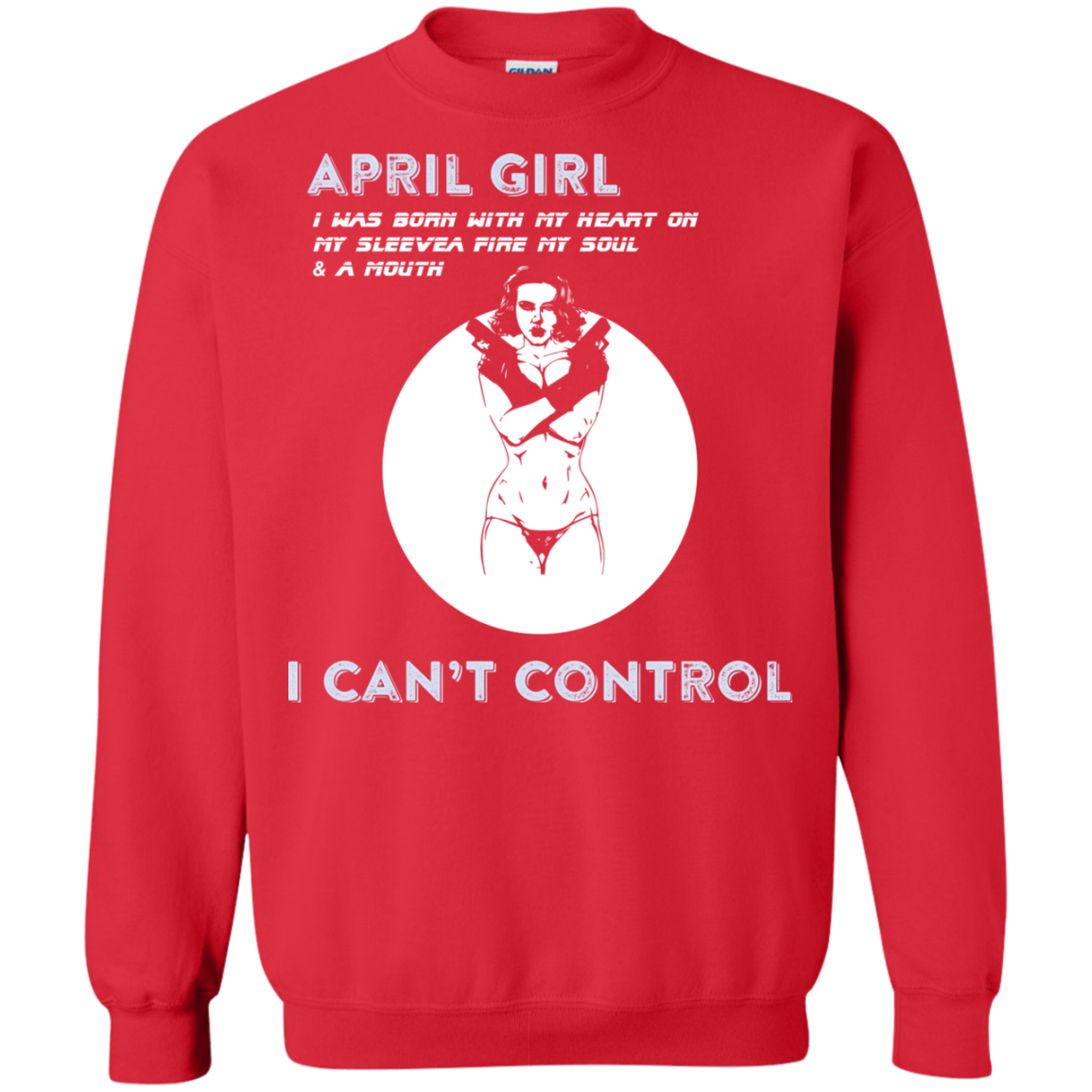 April Girl I Was Born With My Heart T-shirt Red