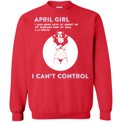 April Girl I Was Born With My Heart T-shirt Red