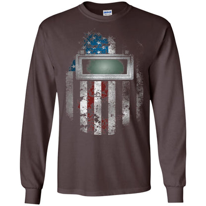 Welder Gift Shirt American Welding Hood Gift T-shirt Dark Chocolate
