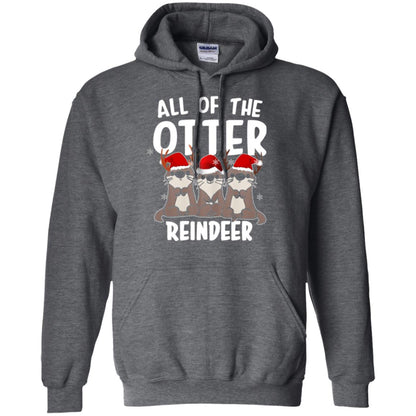 Christmas T-shirt All Of The Otter Reindeer Dark Heather