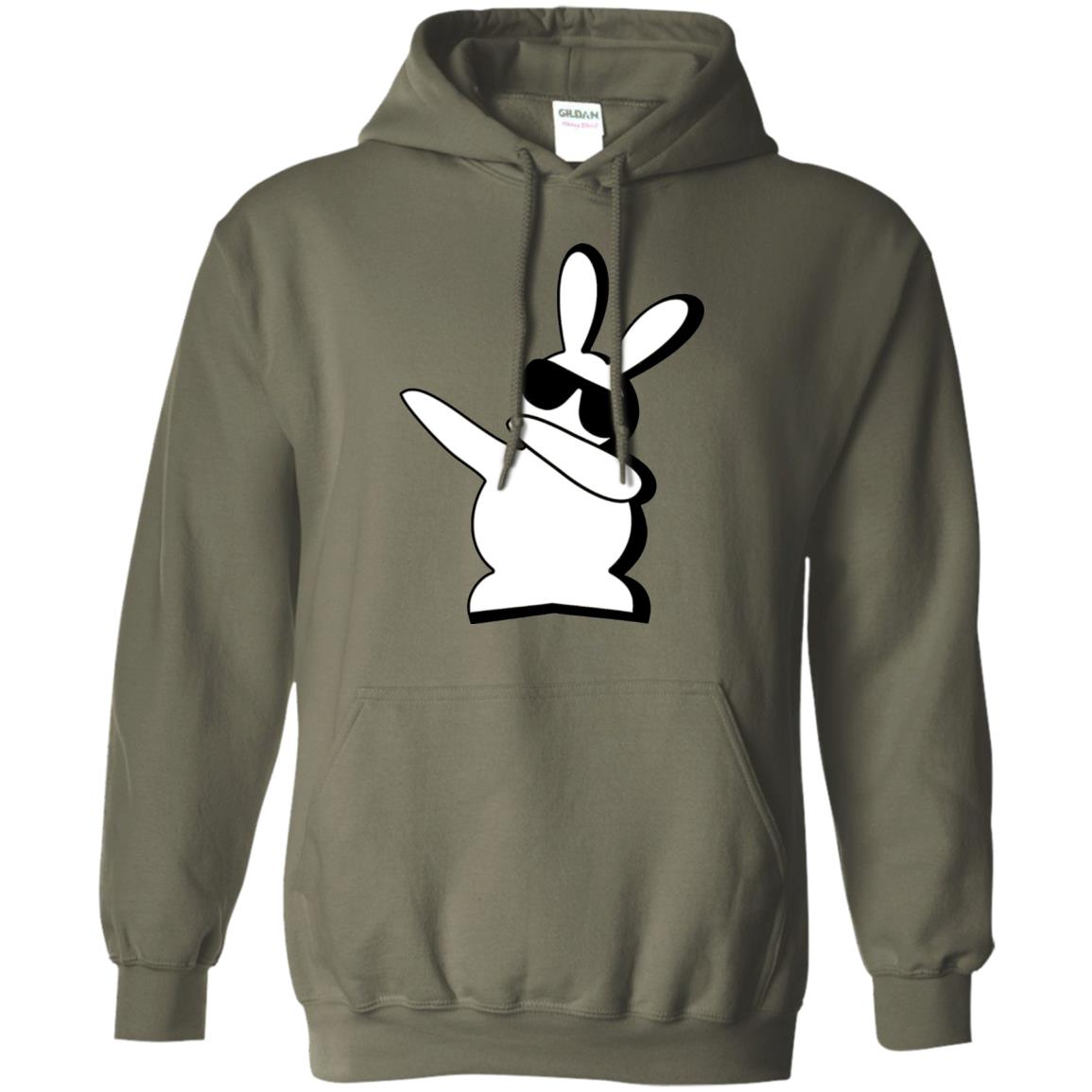 Dabbing Hip Hop Bunny Easter Shirt Military Green