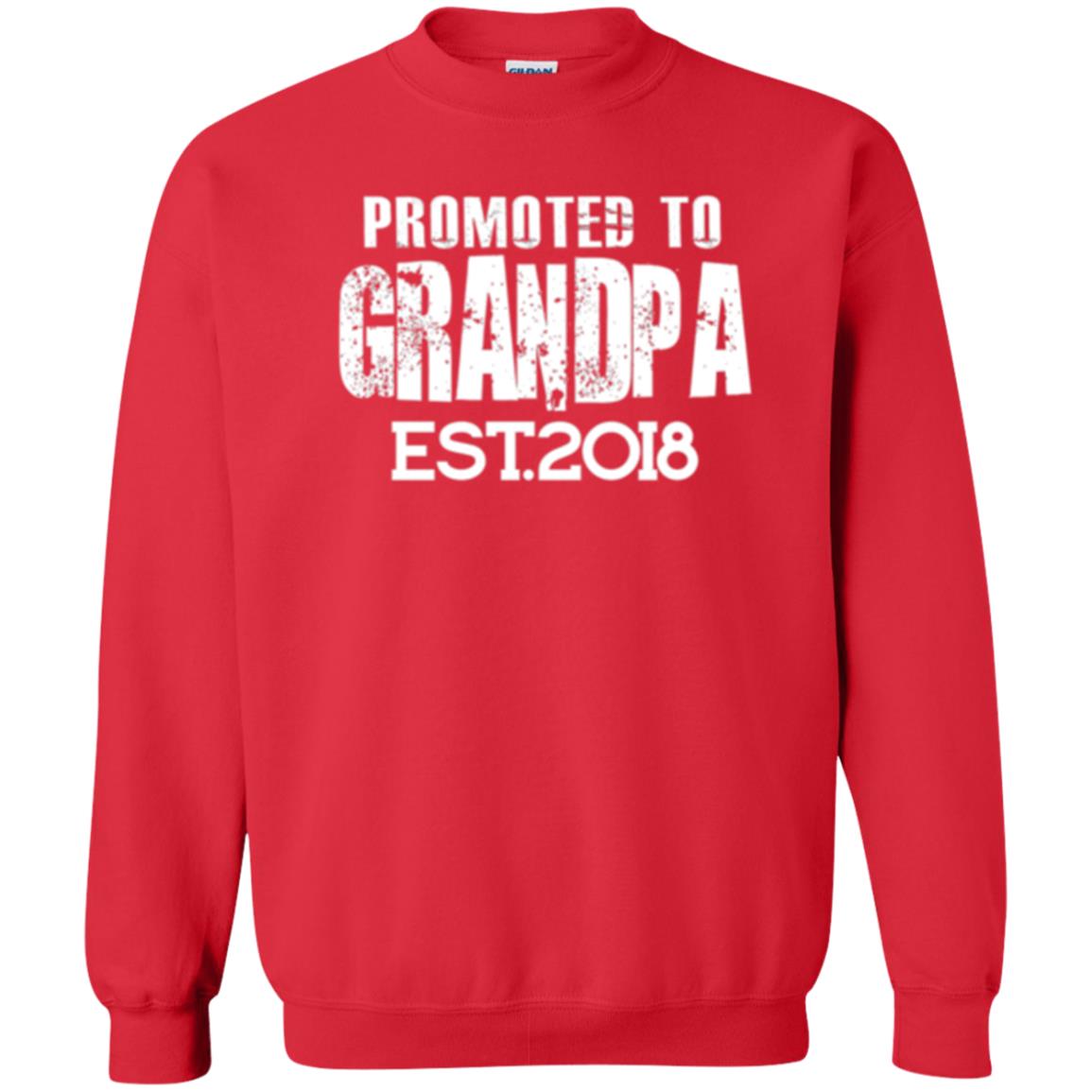 Papa T-shirt Promoted To Grandpa Est 2018 T-shirt Red