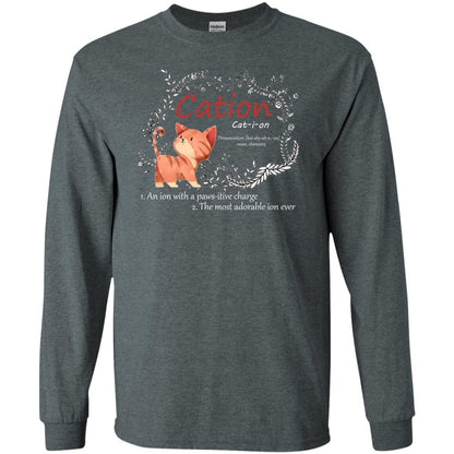 Cation An Ion With A Paws-itive Charge The Most Adorable Ion Ever Positive Thinking Day Shirt Dark Heather