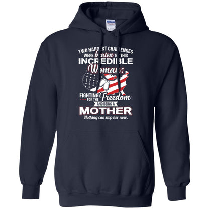 Incrediable Woman Fighting For The Freedom And Being A Mother Military Shirt Navy