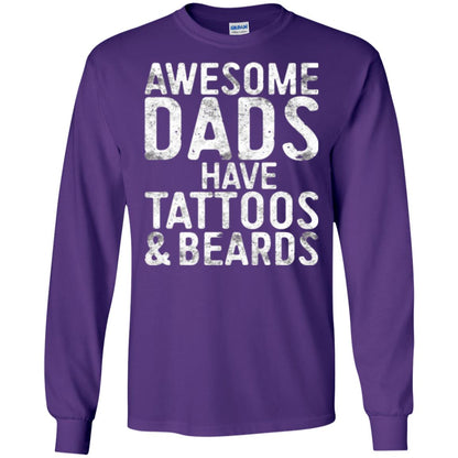 Daddy T-shirt Awesome Dads Have Tattoos And Beards Purple