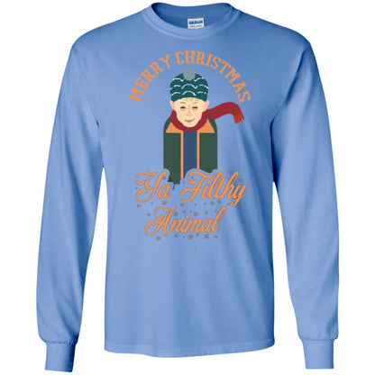 Christmas T-shirt Merry Christmas Ya Filthy Animal Carolina Blue
