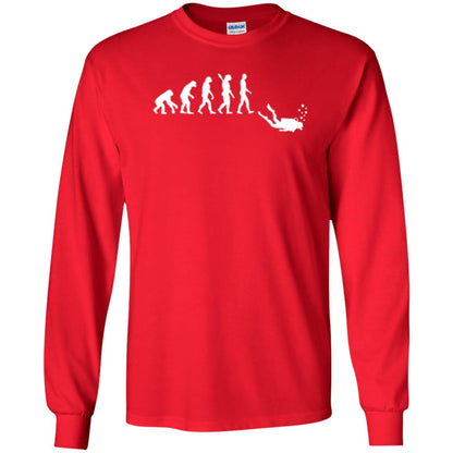Evolution Of Man Funny Scuba Diving T-shirt Red