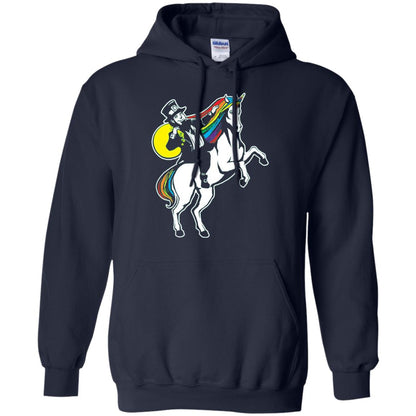 St Patrick Day Lepricorn Leprechaun Riding Unicorn T-shirt Navy