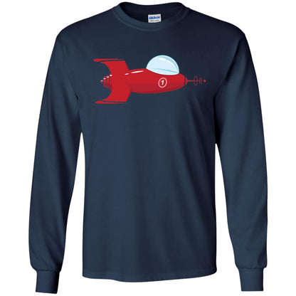 Vintage Spaceship Video Game Gamer T-shirt Navy