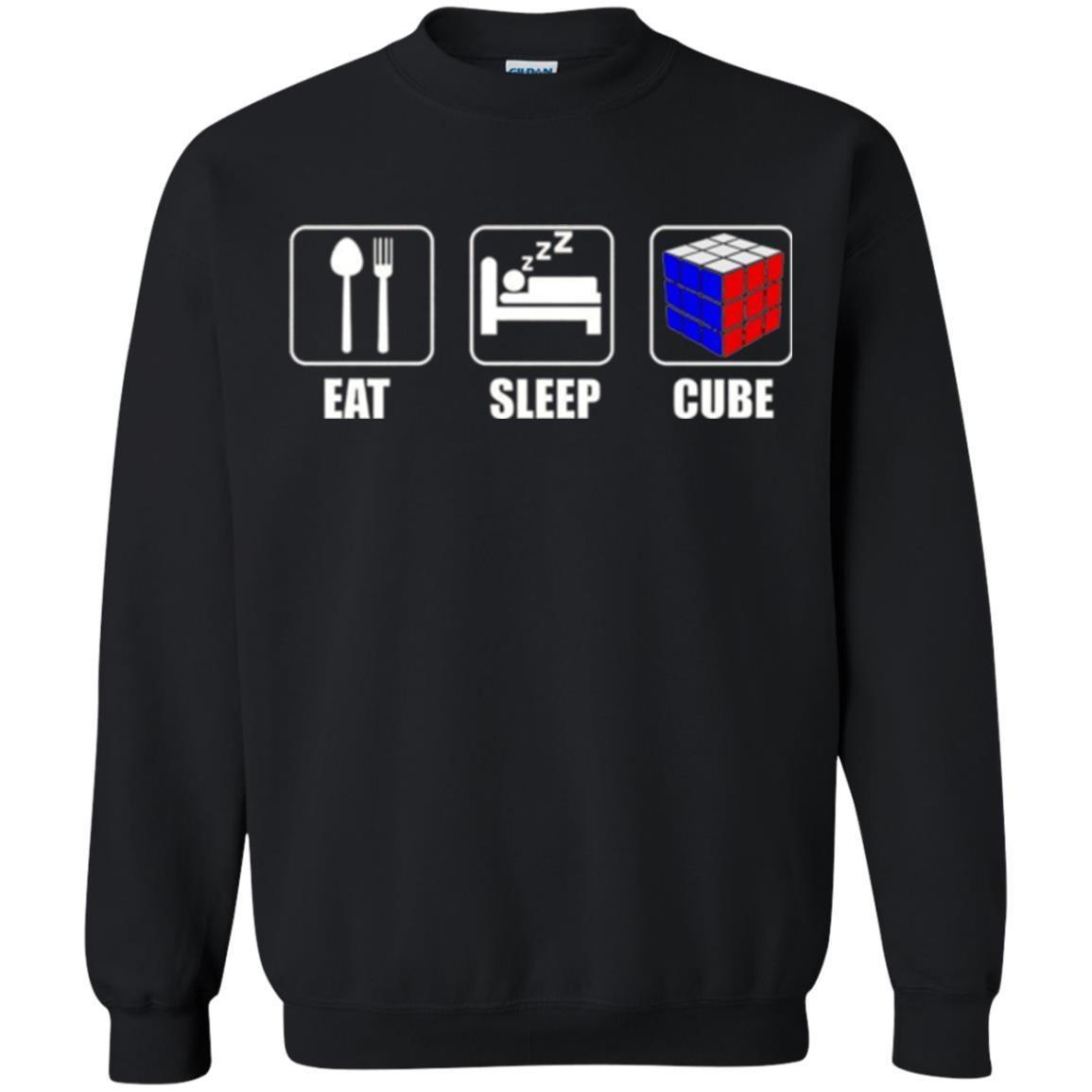Rubik Lover T-shirt Eat Sleep Cube T-shirt Black
