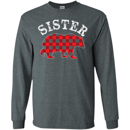 Family T-shirt Red Plaid Sister Bear Dark Heather