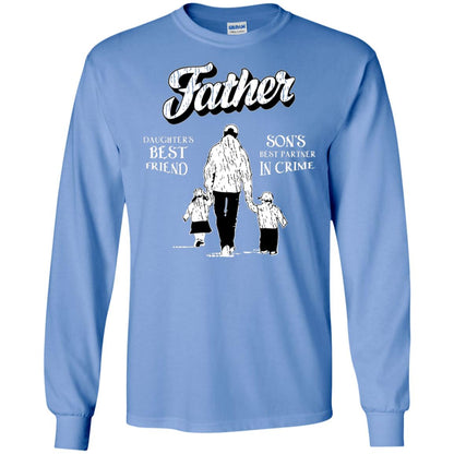 Father Is Daugther's Best Friend Son's Best Partner In Crime Shirt Carolina Blue