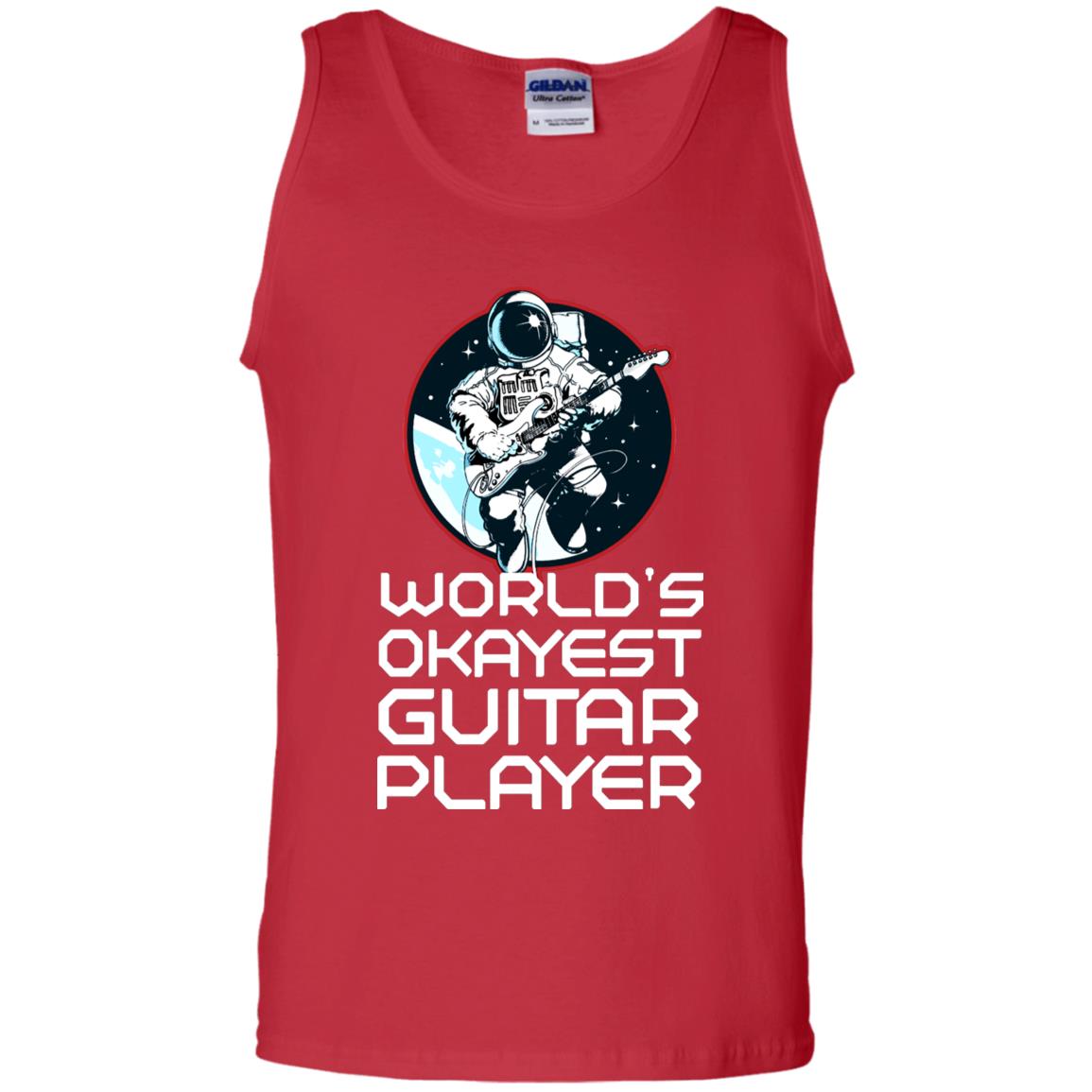 World's Okayest Guitar Player Guitarist Gift Shirt Red