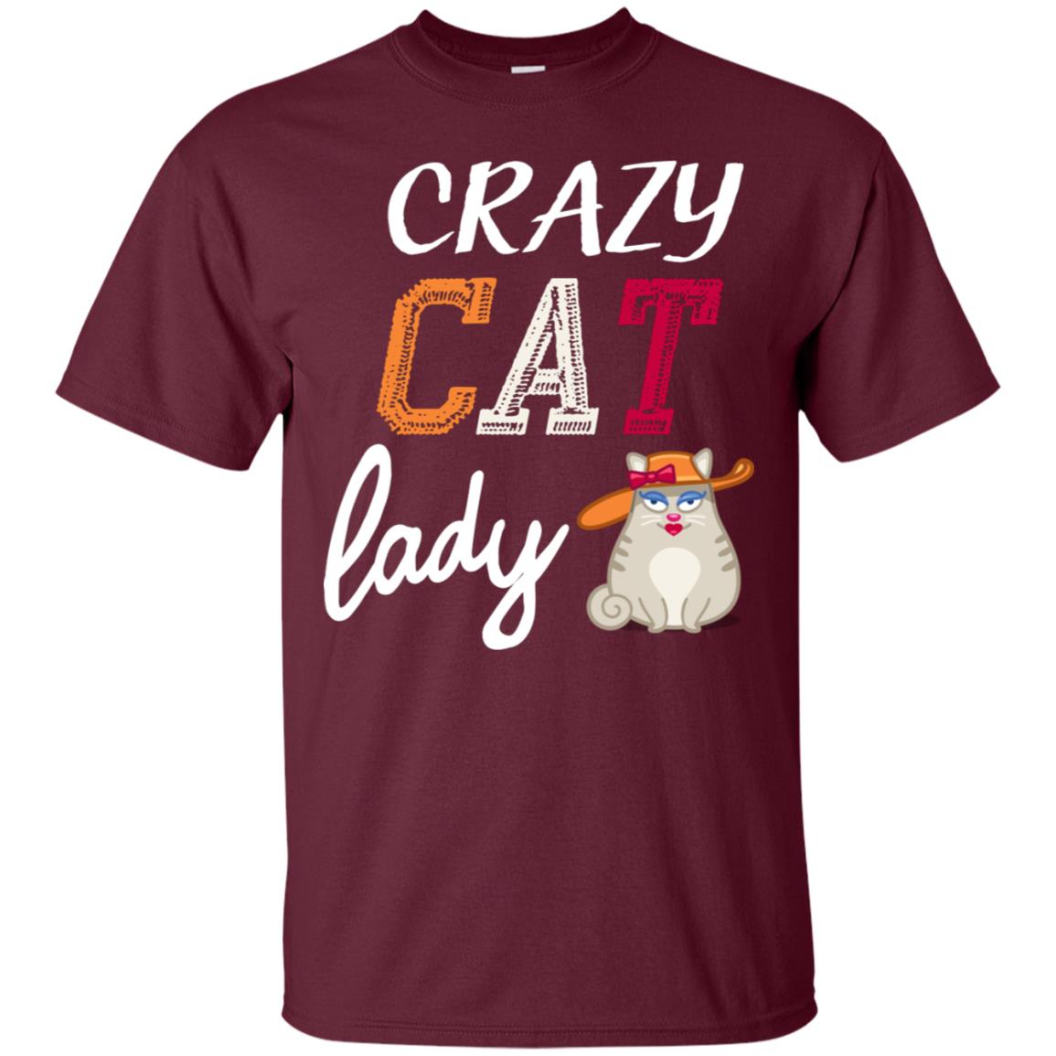 Crazy Cat Lady Chicken Shirt For Girls Womens Maroon
