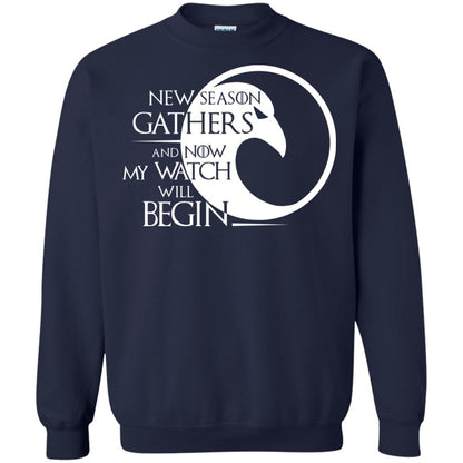 New Season Gathers And Now My Watch Will Begin Game Of Thrones Fan T-shirt Navy