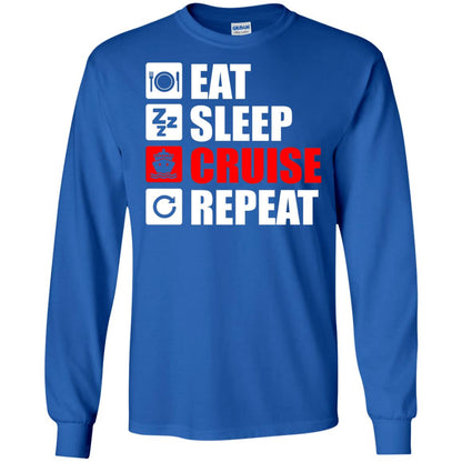 Eat Sleep Cruise Repeat Summer Vacation T-shirt Royal