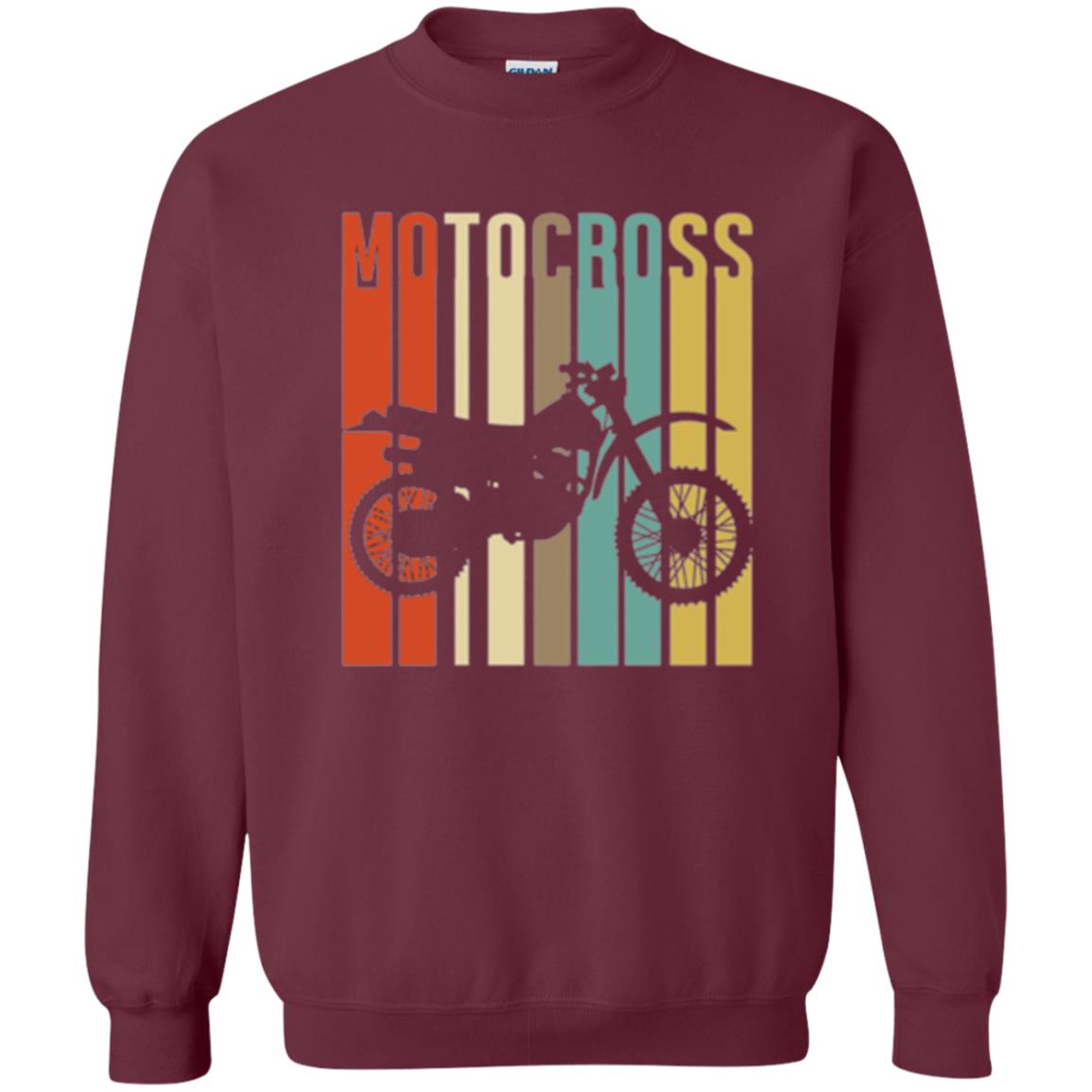 Dirt Bike Silhouette T-shirt Cool Vintage Motocross Maroon