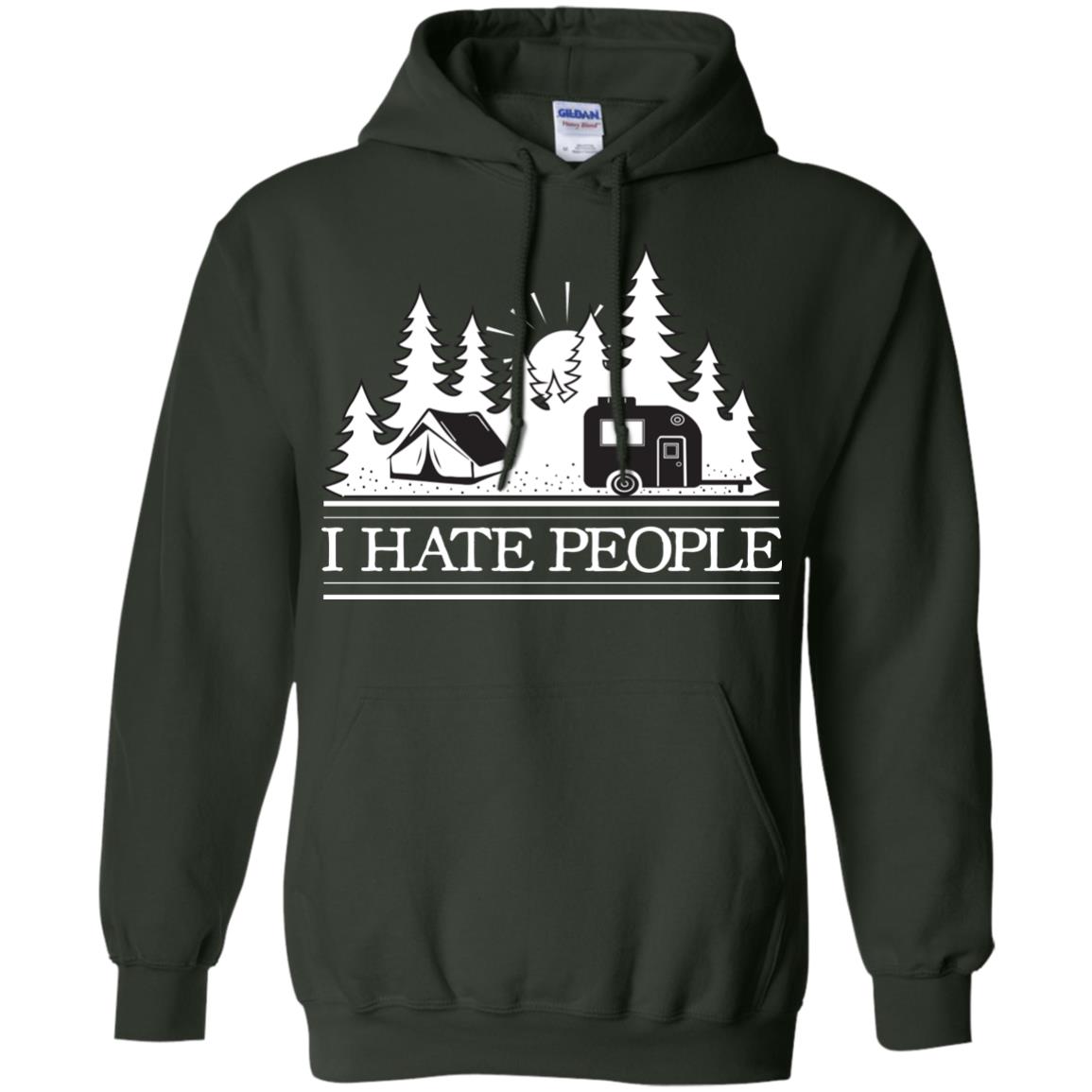 I Hate People Camping Lover Shirt Forest Green