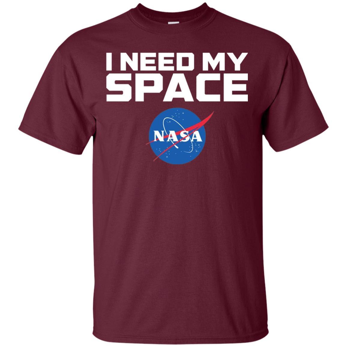 Nasa Logo T-Shirt I Need My Space Maroon