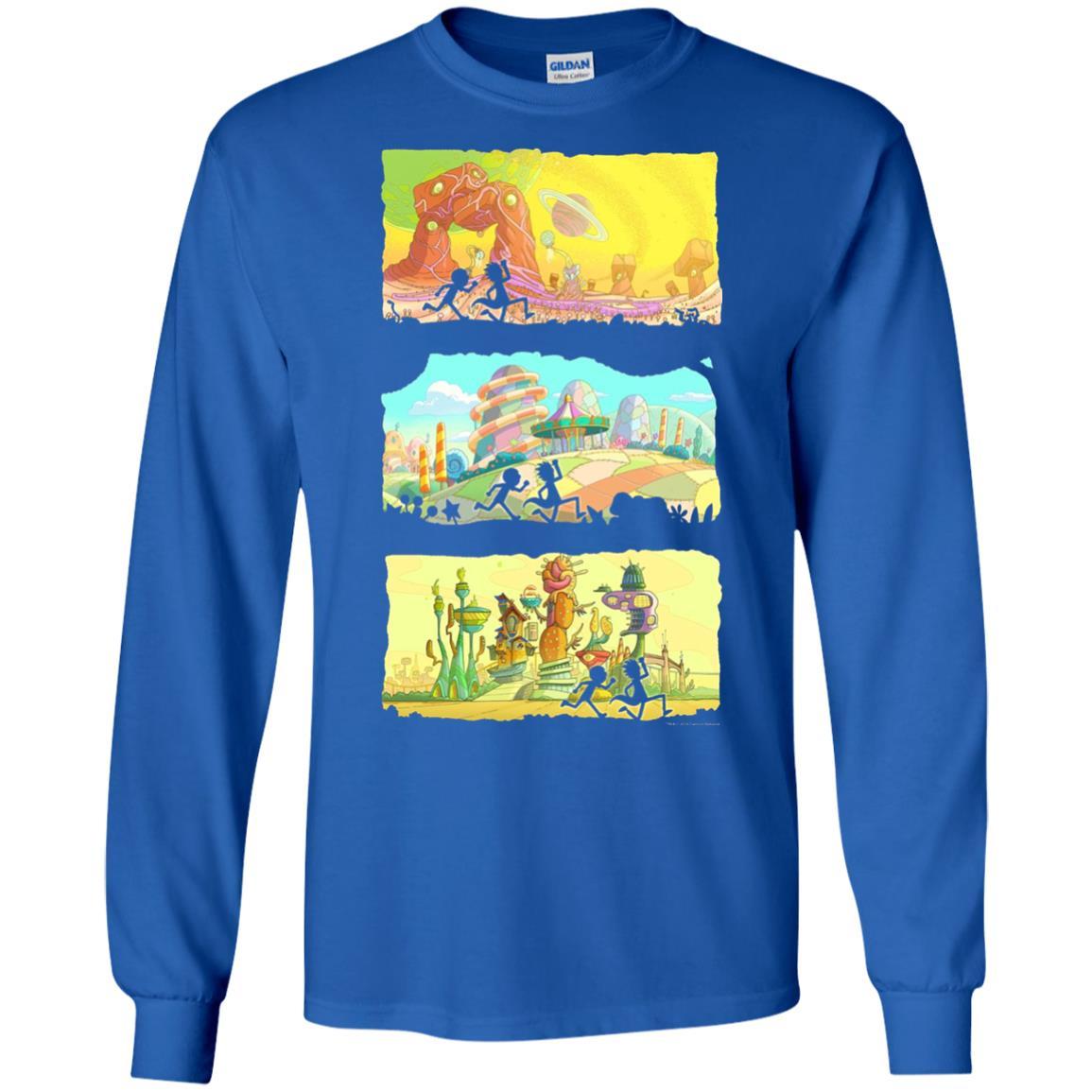 Movie T-Shirt Running Silhouettes On Alien Land Royal