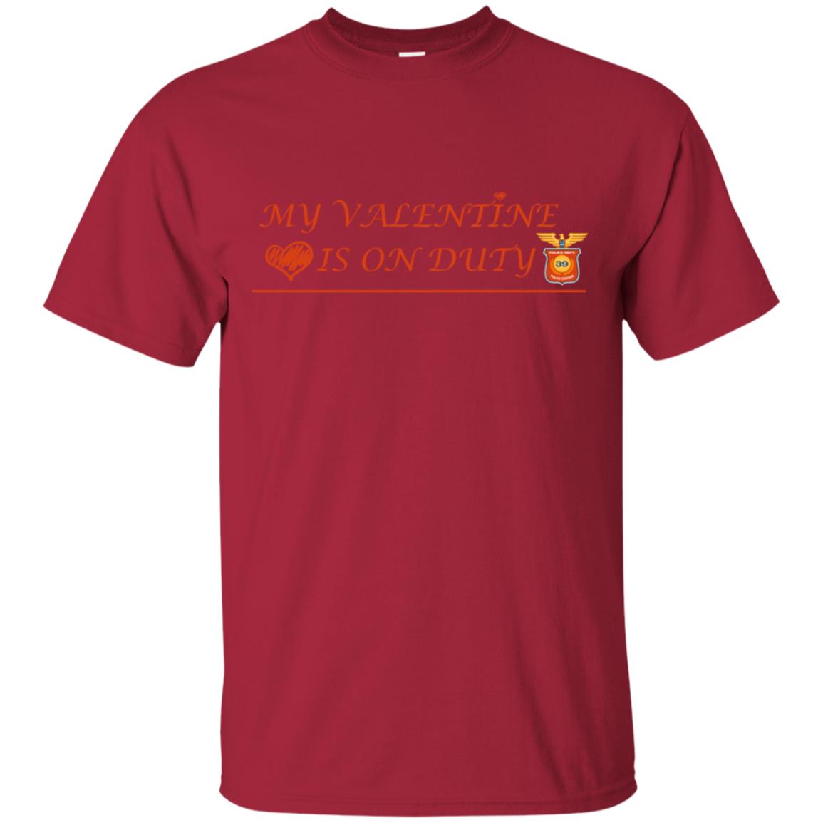 My Valentine Is On Duty Police Station Shirt Cardinal