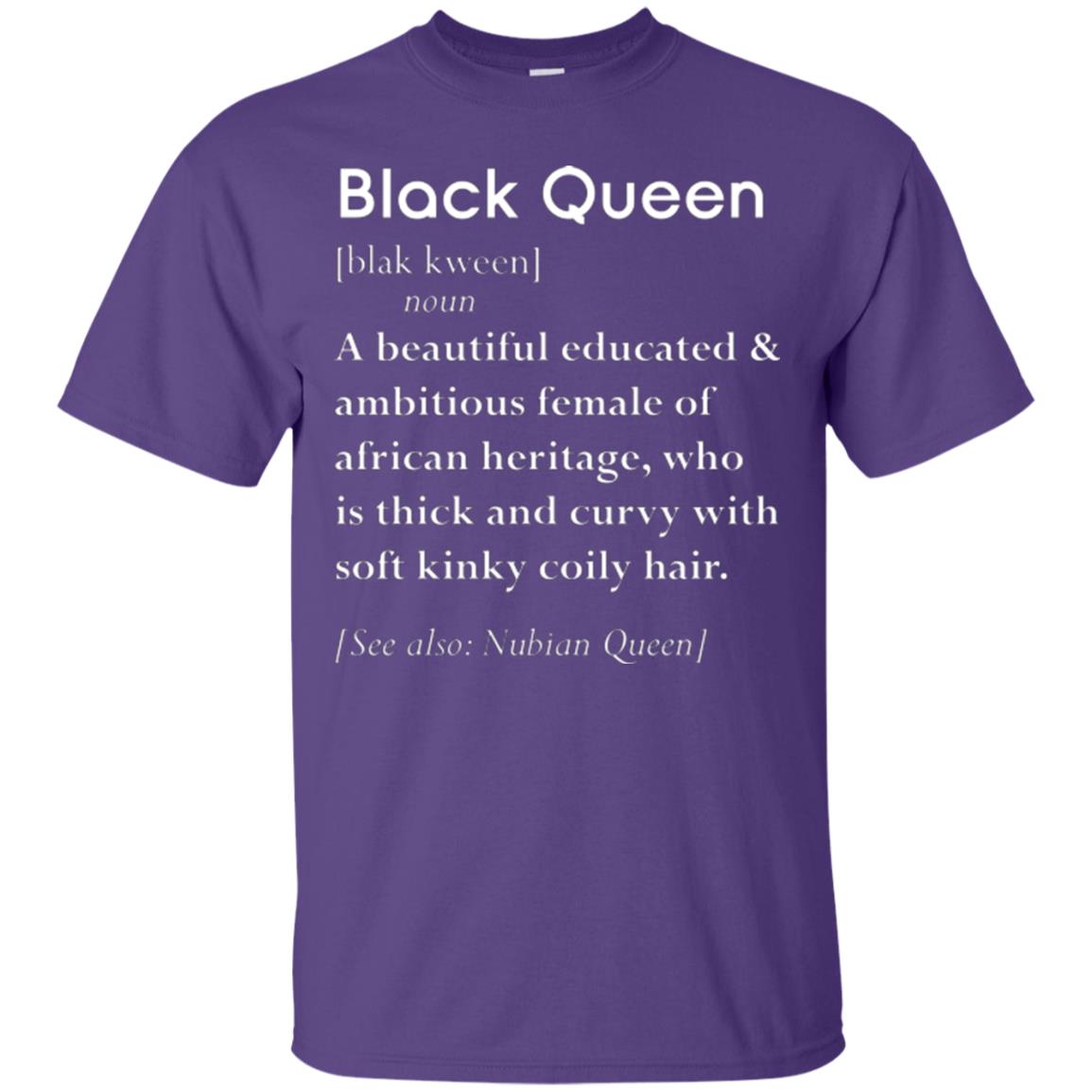 Nubian Queen T-shirt Black Queen Definition Purple