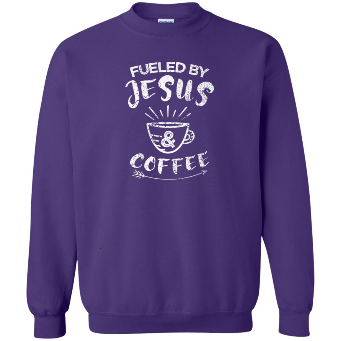Fueled By Jesus And Coffee Coffee Lover T-shirt Purple