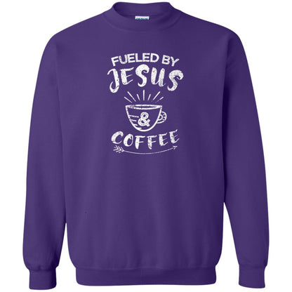 Fueled By Jesus And Coffee Coffee Lover T-shirt Purple