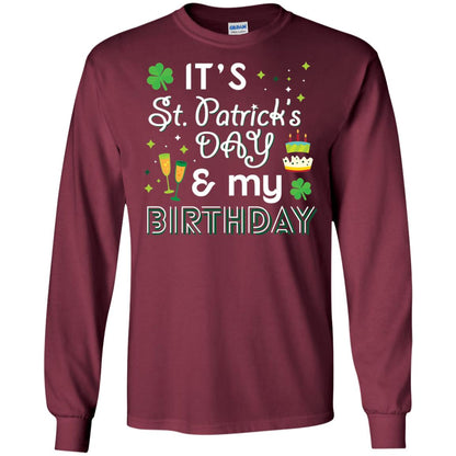 Funny My Birthday St Patricks Day Drinking T-shirt Maroon