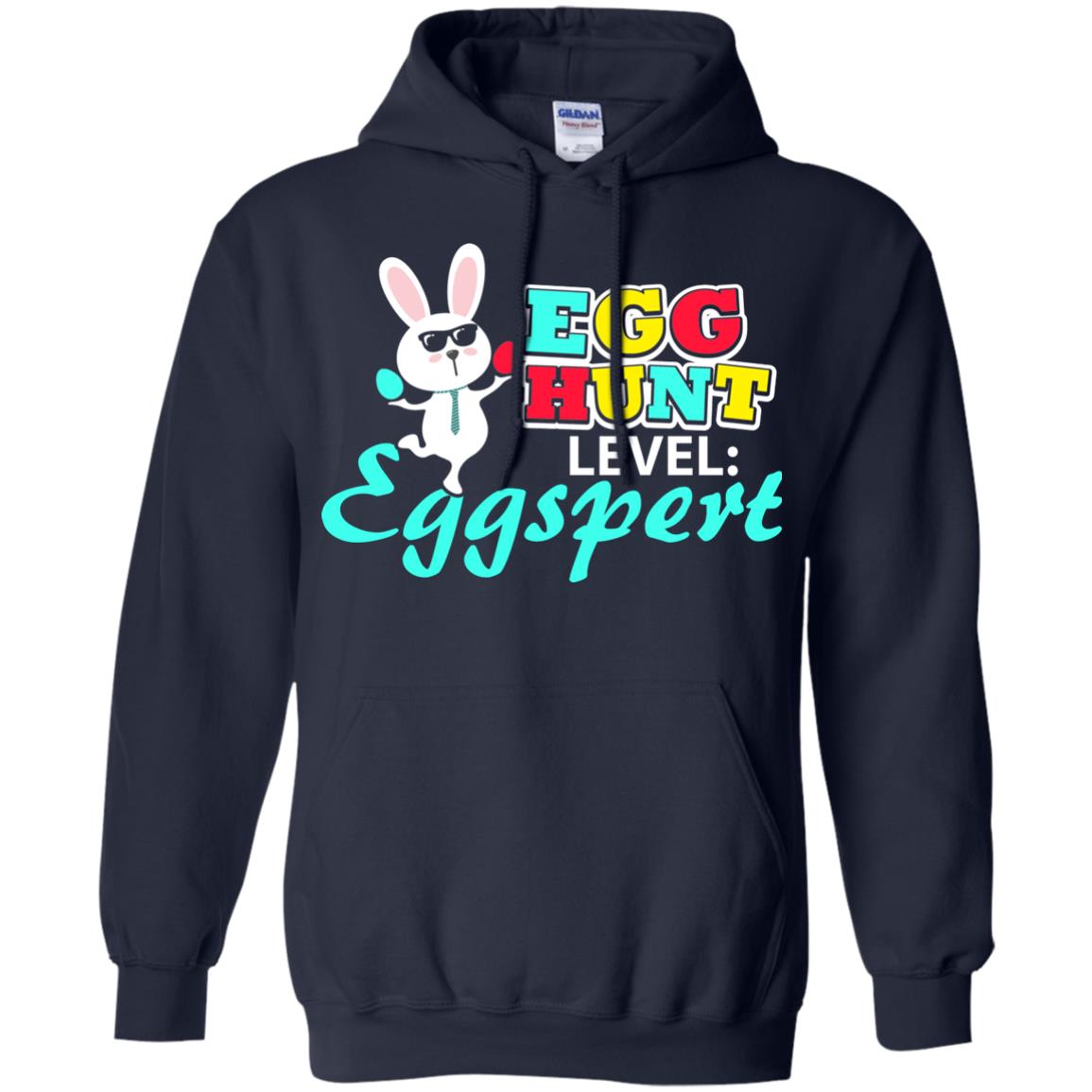 Egg Hunt Level Eggspert Easter Holiday T-shirt Navy