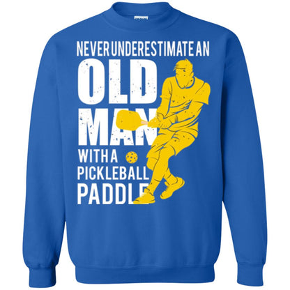 Pickleball T-shirt Never Underestimate Old Man With Pickleball Paddle Royal