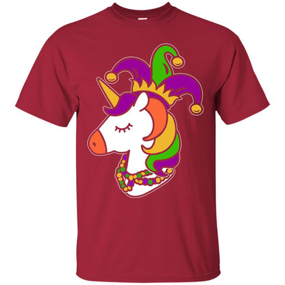 Unicorn Funny Mardi Gras T-shirt Cardinal