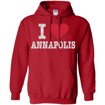 Distressed Retro I Love Annapolis T-shirt Red