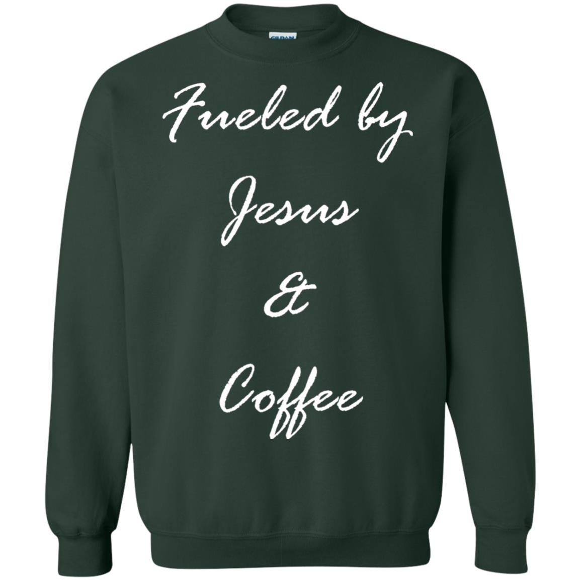 Fueled By Jesus Coffee Graphic Christian T-shirt Forest Green
