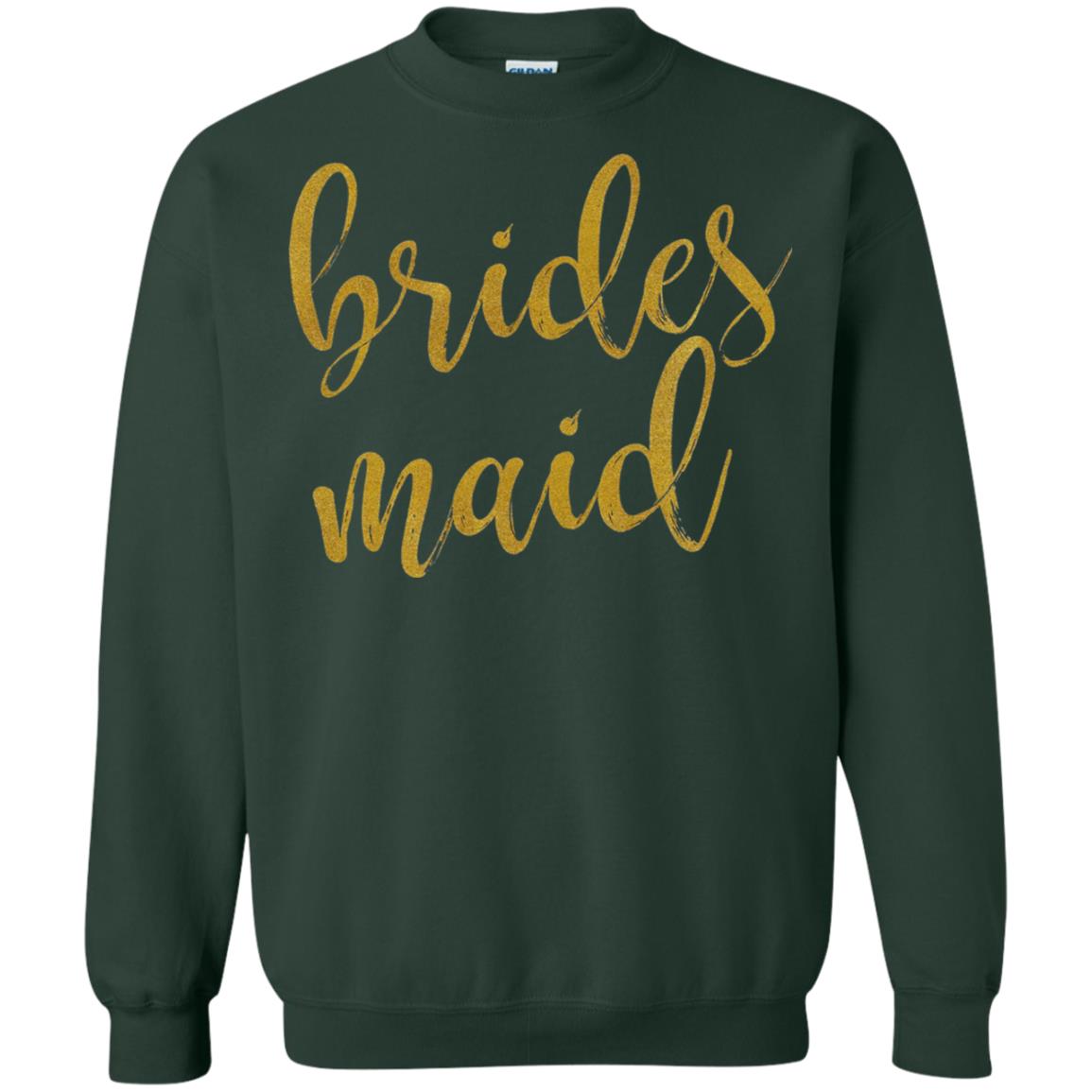 Bridesmaid Gold Glitter Bridal Shower T-shirt Forest Green