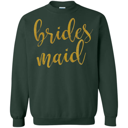 Bridesmaid Gold Glitter Bridal Shower T-shirt Forest Green