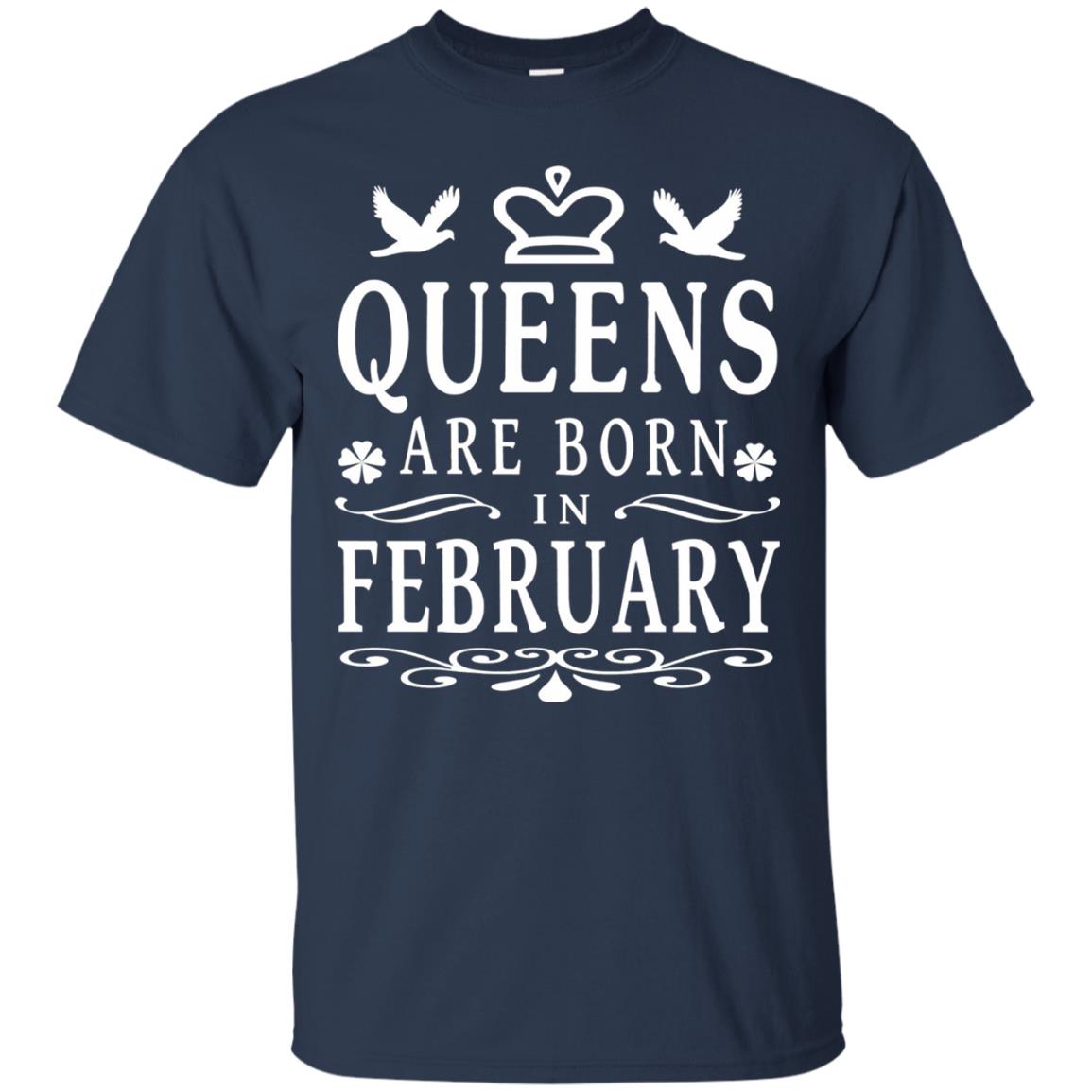 Birthday T-shirt Queens Are Born In February Navy