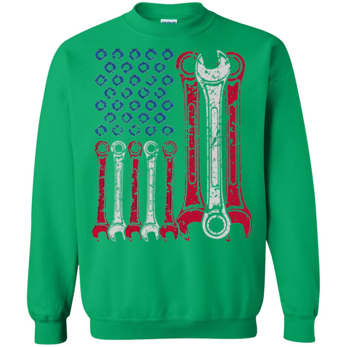 Mechanic T-shirt Usa Red White Blue American Flag Irish Green