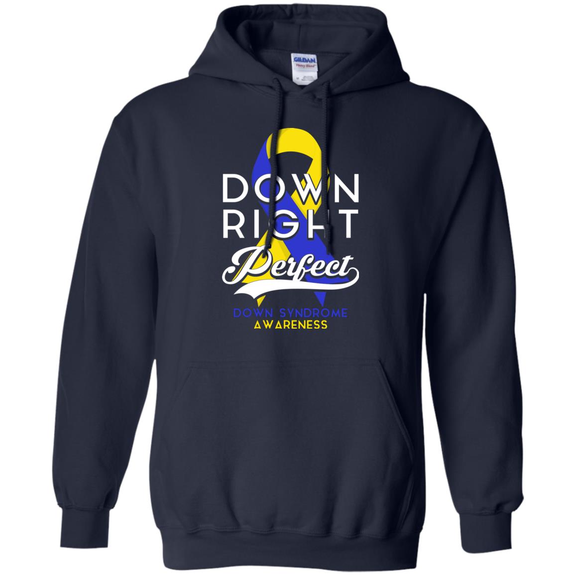 Down Right Perfect Down Syndrome Awareness T-shirt Navy